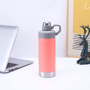 Vacuum Insulated Flask 750ml Stainless Steel Foldable Handle Travel Mug 12-24 Hours <b>Hot</b> <b>Cold</b> - Product Image 2