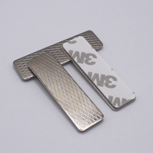 Electroplated Stainless Steel <b>Magnetic</b> Badge Backing 45x13mm Checkered Rectangle With 3M Adhesive For Clothing Name Tags Medals - Product Image 1