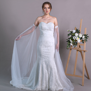 ชุดราตรียาวประดับลูกไม้ไนลอนชั้นเดียว YouLaPan พร้อมผ้าคลุมไหล่ถอดได้สำหรับงานพิธีการของผู้หญิง รุ่น <span class=keywords><strong>VM32</strong></span> - Product Image 1