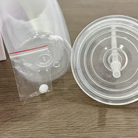 Nouveau gobelet en acrylique de 24 oz, gobelet à double paroi, gobelet transparent avec trou pré-percé, gobelet en plastique en forme de boule de neige