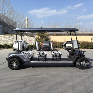 Véhicule utilitaire électrique 4x4 - Voiturette de golf électrique homologuée pour la route pour adultes, grise, 3 rangées, voituresttes de golf chinoises électriques - Product Image 2