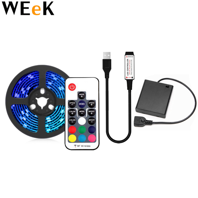 Battery Operated LED Strip Lights USB LED Light Strip Kit SMD 5050 IP65 Waterproof 1meter LED Tape Light with Battery Box