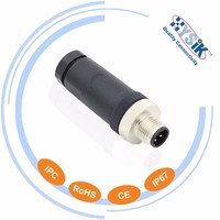 SACC-M12MS-4CON-PG 7-M Codierung einer Schraube unge schirmter Stecker gerade 2 3 4 5 6 7 8 Pin PG7 Aviation Sensor Mini M12 Stecker
