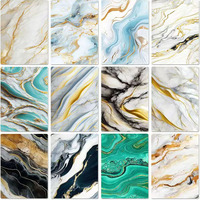 Conception personnalisée en marbre avec impression 3D Feuille de cristal de carbone/Panneau mural en fibre de bois plaqué de charbon de bois