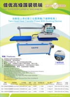 Presse de transfert thermique à double tête KAI-4060DS avec dispositif de succion pour vêtements et accessoires textiles