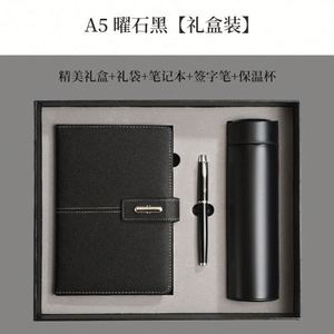 병 맞춤형 럭셔리 A5 다이어리 노트 북 선물 상자 펜 및 USB 도매 기업 가죽 노트북 선물 세트 - Product Image 2