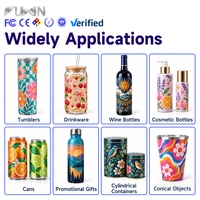 Fuxin Model Baru 360 °   Printer UV Rotary 3 Head I1600-U1 untuk Botol, Cangkir, Kaleng, Silinder, Printer UV Silinder, Garansi 1 Tahun