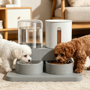 Distributeur de nourriture lent <span class=keywords><strong>pour</strong></span> chiens et chats, grande capacité, réglable, durable, en PP de qualité alimentaire, facile à nettoyer, portable, 2-en-1, auto-rechargeable - Product Image 1