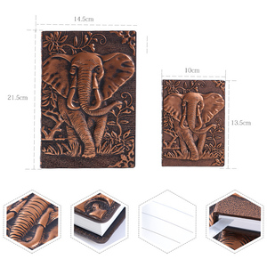 Elefante Ufficiale A5 Foderato Antico Fatto A Mano In Rilievo In Pelle <span class=keywords><strong>Notebook</strong></span> Diario di Viaggio - Product Image 5