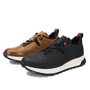Zapatos de cuero personalizados para hombre, zapatillas informales para correr a la moda, color blanco y negro, venta al por mayor, 2022 - Product Image 2