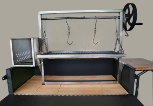 Parrilla <span class=keywords><strong>Argentina</strong></span> Estilo Santa María, Carro <span class=keywords><strong>de</strong></span> Acero <span class=keywords><strong>de</strong></span> Alta Durabilidad para Asar y Hornear en Interiores y Camping, Barbacoa <span class=keywords><strong>de</strong></span> Carbón y Leña - Product Image 2