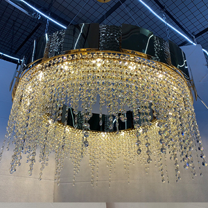 JC Chiếu Sáng Tùy Chỉnh Hiện Đại Sang Trọng Trong Nhà Vàng Đèn Chùm Nhà Đèn Răng Hình Dạng Gương Treo Đèn - Product Image 5