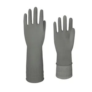 ファッション38cmピンク快適なキッチンクリーニングラテックス長袖家庭用食器洗い安全作業ゴム手袋