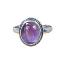 Bague en argent sterling 925 avec améthyste, sertie clos, tendance, chrétienne, faite à la main, bijoux fins anciens certifiés