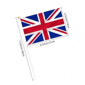 ธงมือถือขนาดเล็กทำจากโพลีเอสเตอร์ขายส่ง ธงอังกฤษแบบโบกมือพร้อมด้ามพลาสติก - Product Image 5