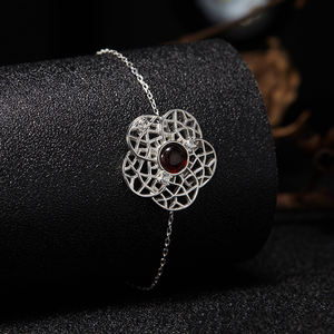 S925 Sterling Silber Natur farben Edelstein Armband Perle Spitze Blumen Design Licht Luxus High-End Persönlichkeit Temperament - Product Image 4