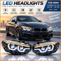 Pour BMW Série 4 F32 F36 M4 F82 2013-2019 Phares Laser OSS Bleu Glace avec LED DRL Blanc Ambre Dynamique 4 Feux de Proximité 8 Feux de Route Gauche Droite (Paire)