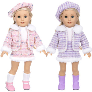 New <b>18</b> <b>inch</b> pretty girl <b>doll</b> <b>clothes</b> for winter, new plush small fragrant style <b>doll</b> <b>clothes</b> accessories wholesale - Product Image 2