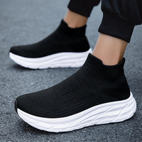 Nouvelles Chaussures Chaussettes en Tissu Tissé pour Hommes, Respirantes et Légères, à Enfiler, Baskets Décontractées en Maille, Vente en Gros d'Usine, Chaussures pour Hommes