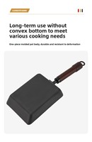 Poêle à frire rectangulaire en acier au carbone forgé de style japonais pour Tamagoyaki, antiadhésive, compatible induction