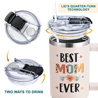 Tasses « Meilleure maman » de 40 oz, cadeaux pour la fête des mères, cadeaux pour maman, gobelet isotherme en métal personnalisé de 40 oz, tasse à café anti-fuite