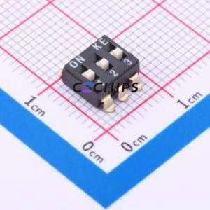 2.54-3P TPGT DIP Switch SMD Switch Flat Toggle, Raised Type Single Pole Single Throw 3 Gull Wing Type - Product Image 1