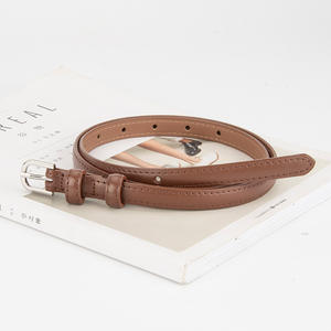 Ceinture fine en <span class=keywords><strong>cuir</strong></span> fendu de 1,5 cm pour femmes, ceintures de taille pour robes et jeans, ceinture fine classique colorée avec boucle à ardillon - Product Image 2