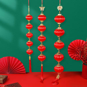 งานฉลองแต่งงาน ต้อนรับปีใหม่ โคมไฟจีนสีแดงแบบเป็นมิตรกับสิ่งแวดล้อม กันน้ำ ตกแต่งเองได้ โคมไฟแขวนขนาดเล็ก - Product Image 1