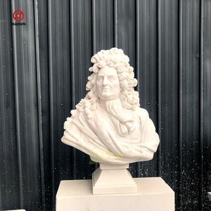 Sculpture romaine sculptée à la main en pierre naturelle célèbre buste de sculpture en marbre masculin à <span class=keywords><strong>vendre</strong></span> - Product Image 2