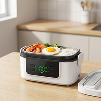 Boîtes et bacs de rangement chauffants électriques portables sans fil USB, alimentation par batterie, capacité 1,2-1,6 L, pot intérieur en acier inoxydable, minuterie