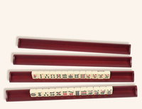 Support de rangement en forme de L pour tuiles de mahjong 3D cannelées en bois dur, 25,5 cm/45 cm, pour le transport et les jeux à domicile