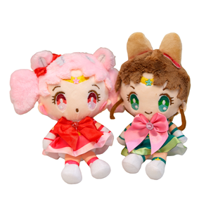 Ensemble de peluches Sailor Moon mignon de style Q avec Chibiusa et les scouts de <span class=keywords><strong>l</strong></span>'espace, poupées en peluche d'anime, coiffures, couleurs et tenues pour les fans, cadeaux - Product Image 1
