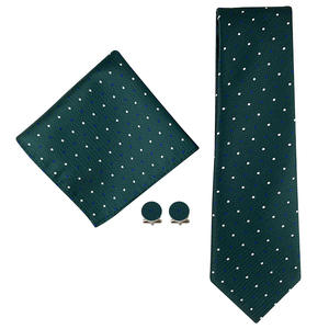 2025 Set da uomo a tre pezzi da uomo a pois in vita di fiori Business penduter tascabili gemelli quadrati direttamente fabbricati in seta - Product Image 5