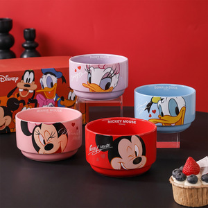 Juego de Regalo de 4 Tazones de Cerámica con Dibujos Animados, Aptos para Microondas, Lindos Tazones de Porcelana de <span class=keywords><strong>Mickey</strong></span> y Zootopia, Vajilla en Caja de Regalo - Product Image 1