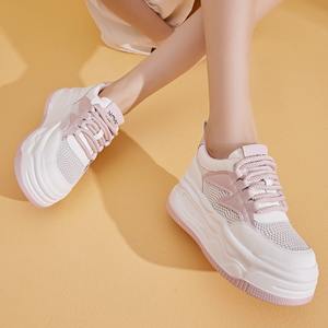 Chaussures décontractées polyvalentes pour femmes, à semelle épaisse, respirantes en maille, plateforme rehaussante, style rétro tendance - Product Image 4