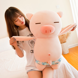 Peluche a forma di maiale da spiaggia, carino <span class=keywords><strong>e</strong></span> coccoloso, imbottito in cotone PP, cuscino antistress, costumi rimovibili <span class=keywords><strong>e</strong></span> indossabili, statuetta divertente - Product Image 6