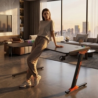 Bureau de jeu extensible en forme de L AOR, table d'ordinateur, construction en acier inoxydable, éclairage RVB, design moderne, utilisation commerciale au bureau