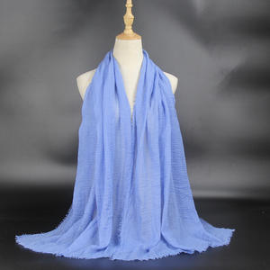 Pañuelo Hijab Étnico de Chifón de Algodón Plisado de 76 Colores, Chal Largo y Suave para Mujer, Estilo Árabe Musulmán de Primavera - Product Image 5