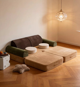 <span class=keywords><strong>Divano</strong></span> Letto Modulare per Bambini Stile Crema, Design a Blocchi, Pieghevole, Sfoderabile e Lavabile, per Soggiorno e Camera da Letto - Product Image 6