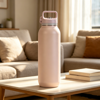 Bouteille d'eau isotherme en acier inoxydable 900 ml avec logo personnalisé, double paroi sous vide, couvercle à paille pour adultes, idéale pour la gym et le sport