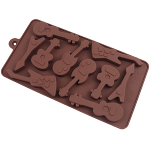 1248 Venta caliente 10 agujeros forma <span class=keywords><strong>de</strong></span> violín todo tipo <span class=keywords><strong>de</strong></span> silicona <span class=keywords><strong>musical</strong></span> molde <span class=keywords><strong>de</strong></span> <span class=keywords><strong>chocolate</strong></span> bandeja <span class=keywords><strong>de</strong></span> hielo molde reutilizable hogar panadero gomoso hacer DIY - Product Image 5