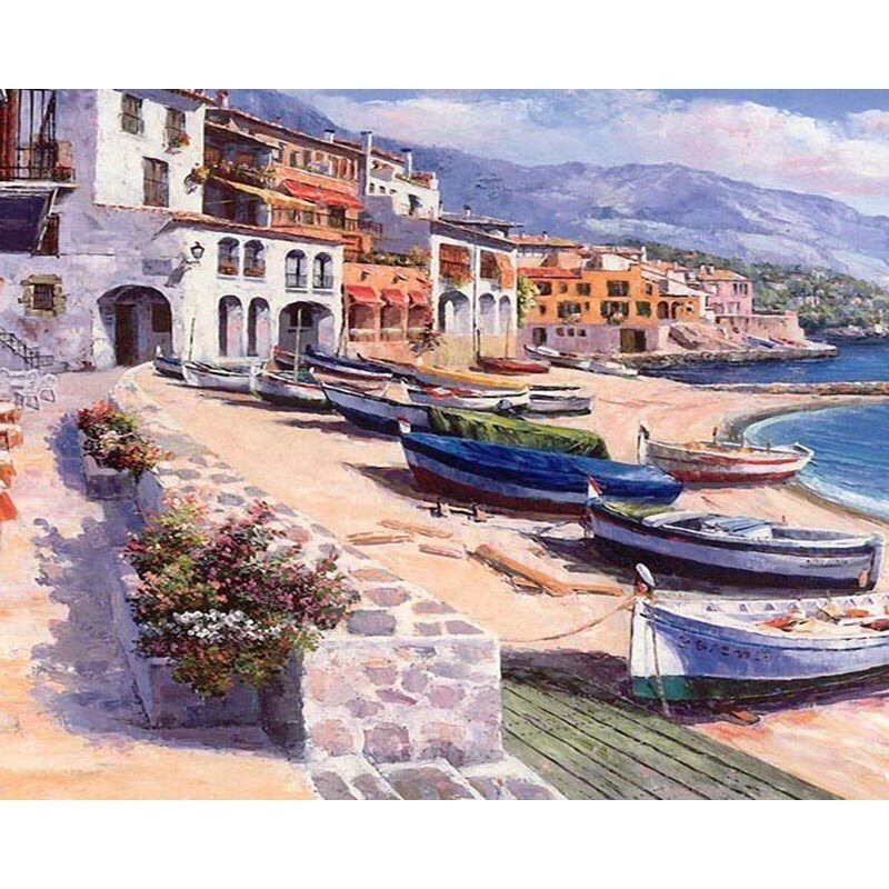 Bleu marine-Bateaux et décors