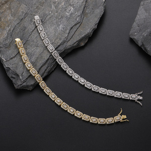 7Mm <b>Copper</b> <b>Bracelet</b>, Rectangular Hollow Chain, Zircon Chain for Women. Tanjing Fashion Lijing Necklace - Product Image 3