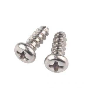 Round Head Flat Tail Self Tapping Screws Metric Nickel Plated Phillips Head Grade A Level 4.8 Plain Carbon Steel Construction - Product Image 2