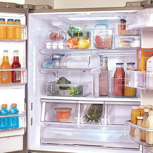 4 pacchi Organizer per bottiglie d'acqua da cucina, porta contenitori per frigorifero in plastica - Product Image 3