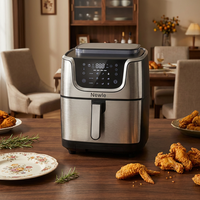 Nouvelle Friteuse à Air Numérique Carrée 7L avec Écran Tactile en Acier Inoxydable, Sans Huile, Facile à Nettoyer, Four à Air Chaud, Appareil de Cuisine