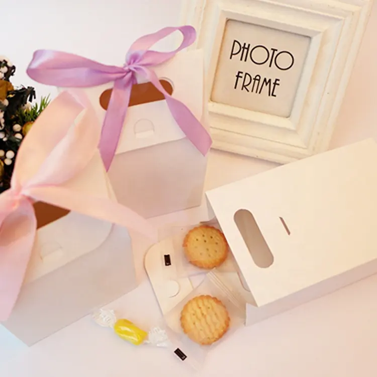 Kraft papier Geschenk Hochzeit Bäckerei Paket Box mit klarem Fenster Visual Brown Paper board Cupcake Kekse Back geschirr Box