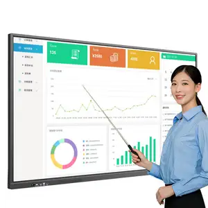 OEM papan tulis pintar interaktif layar sentuh, konferensi kantor portabel Universal 65 "75" 85 "100 inci