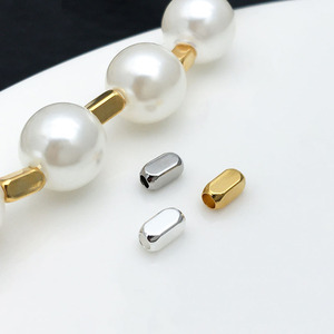 ลูกปัดทองแดงชุบทองคำขาวขนาดกลางสำหรับทำเครื่องประดับ DIY - Product Image 3