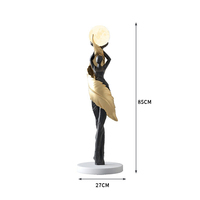 Décoration d'Intérieur Luxe Fille Figurine Sculpture Lumières LED Meubles de Bureau Accessoires Maison Déco de Chambre Cadeau Artisanat Résine
